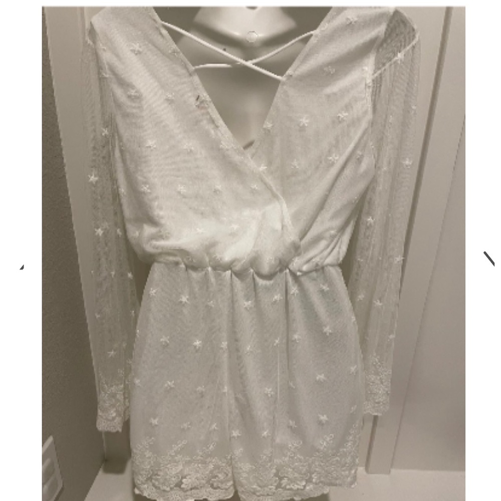Gianni Bini long sleeve boho romper - Picture 5 of 6